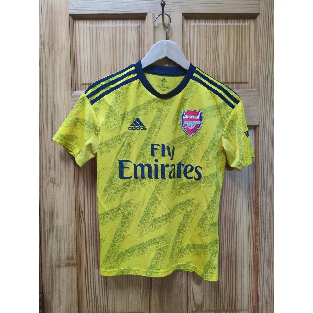 Arsenal Youth Large Premier League Soccer Jersey Adidas Fly Emirates Yellow